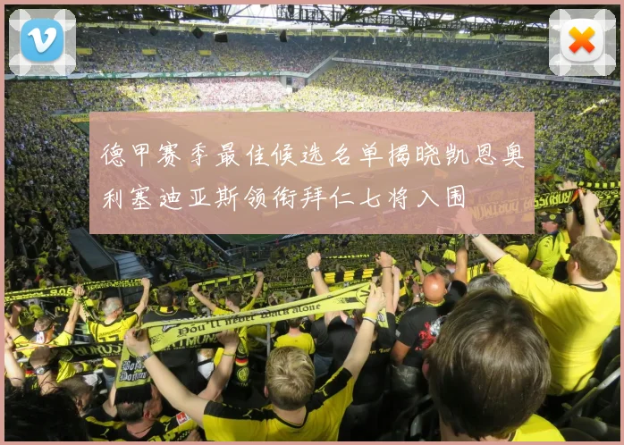 德甲赛季最佳候选名单揭晓凯恩奥利塞迪亚斯领衔拜仁七将入围
